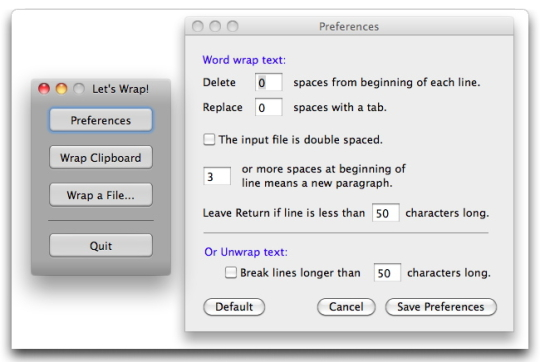 WordWrapper 4.0 : Main window