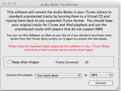 Audio Book Transformer 1.0 : Main window