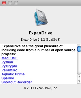 ExpanDrive 2.2 : About window