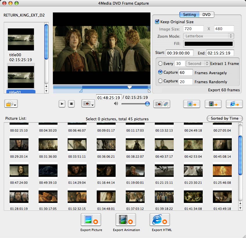 4Media DVD Frame Capture 1.0 : Main Window