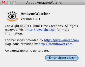 PriceWatcher for Amazon 1.7 : About window