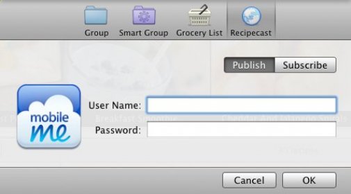 Recipecast with MobileMe