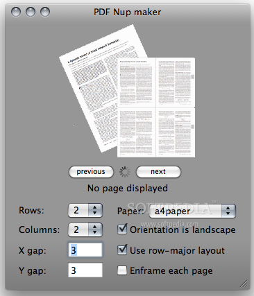 PDF Nup Maker 0.9 : Main window