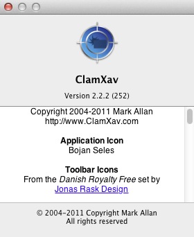 ClamXav 2.2 : About window