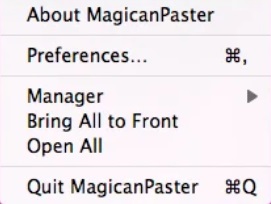 MagicanPaster 1.1 : Menu