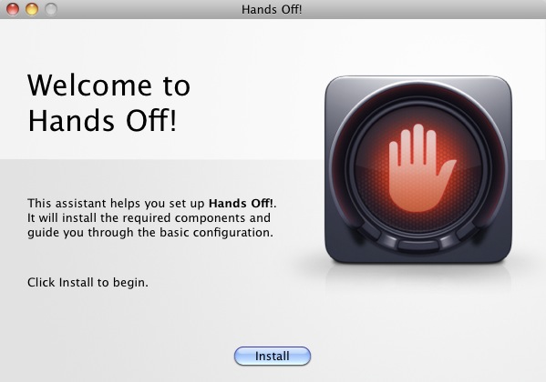 Hands Off! : Welcome screen