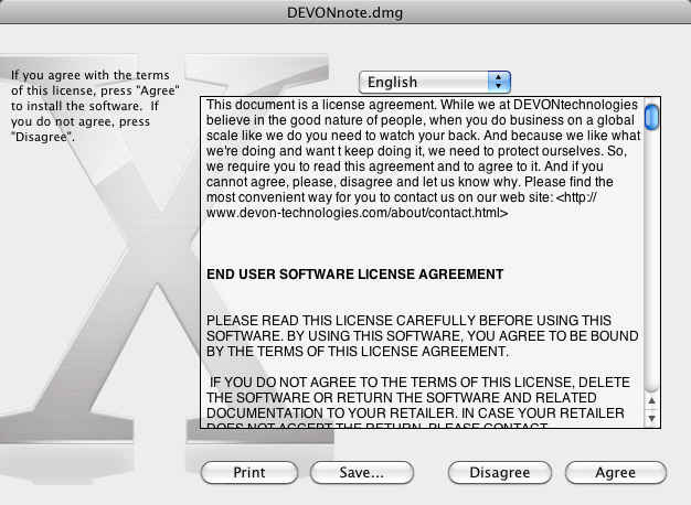DEVONnote 2.1 : License Agreement