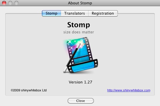 Stomp 1.2 : About window
