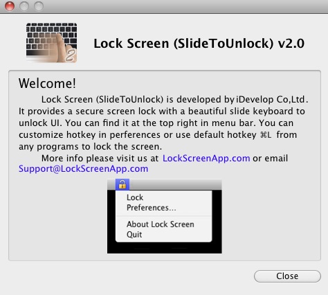 Lock Screen 2 2.0 : Welcome screen