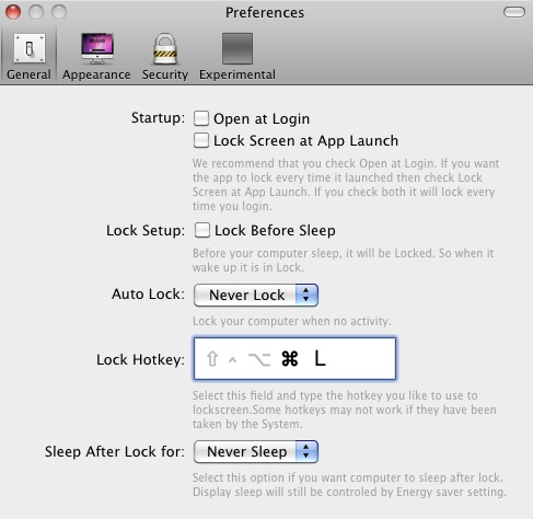 Lock Screen 2 2.0 : Preferences