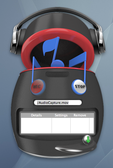 AudioCapture 2.3 : Startup View