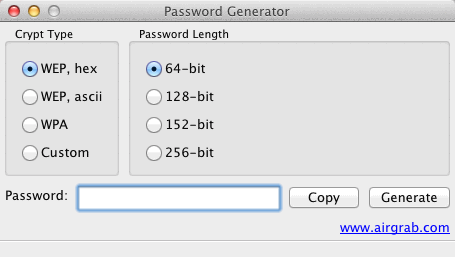 Password Generator 1.6 : Main Window