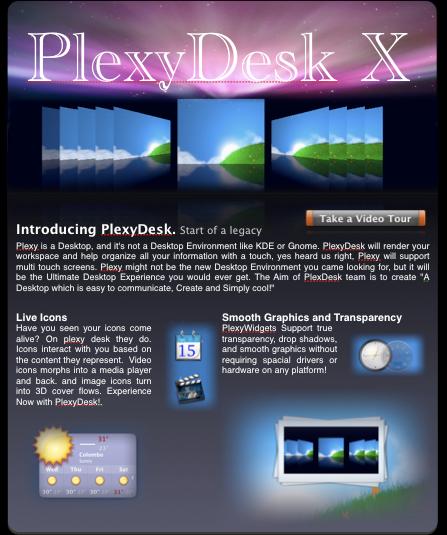 plexydesk 0.5 : Main window