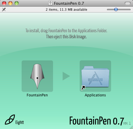 FountainPen 0.7 : Installation Window