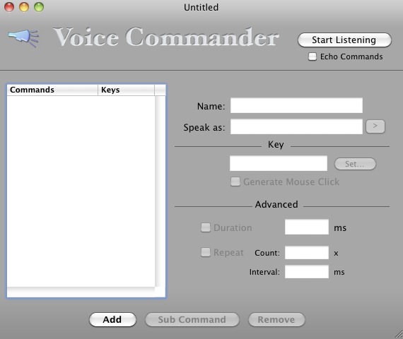 VoiceCommander 1.4 : Main window