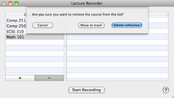 Lecture Recorder 1.0 : Main window
