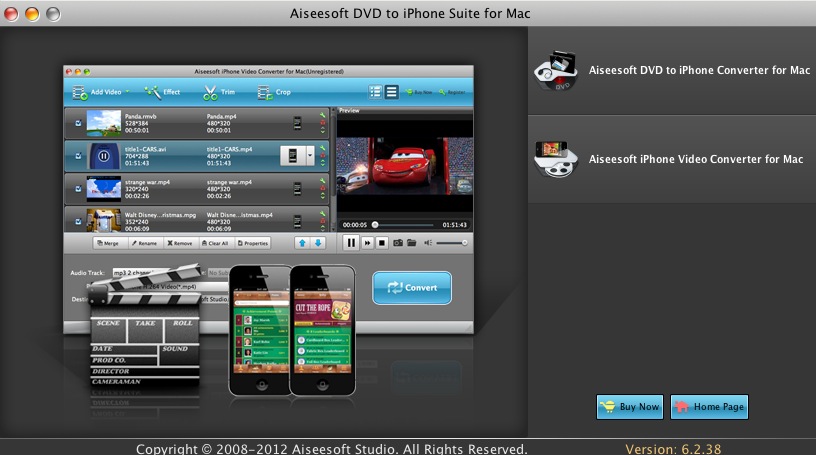Aiseesoft DVD to iPhone Suite for Mac 6.2 : Launcher