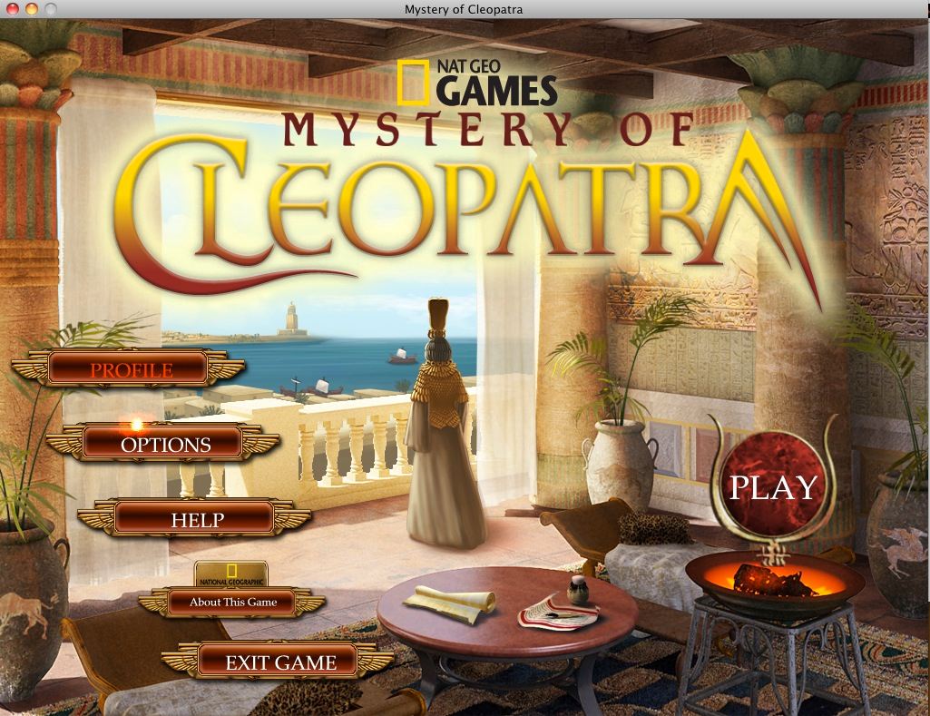 Mystery of Cleopatra 2.0 : Main menu