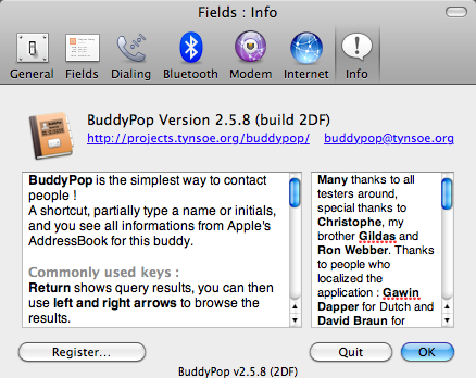BuddyPop 2.5 : Program version