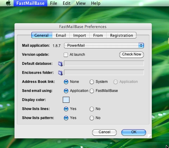 FastMailBase 1.1 : Main window