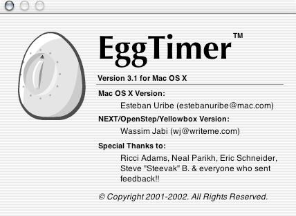 EggTimer 3.1 : Main window