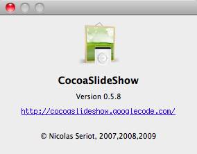 CocoaSlideShow 0.5 : About