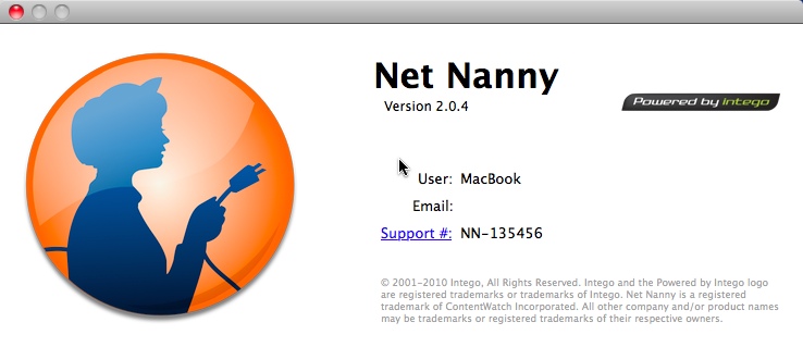 Net Nanny 2.0 : About Window