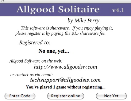 Allgood Solitaire 4.1 : About Window