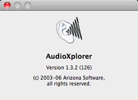 AudioXplorer : About window