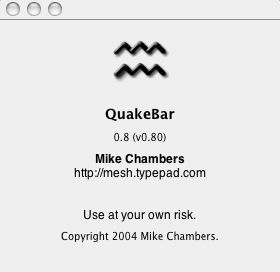 QuakeBar 0.8 : Main window