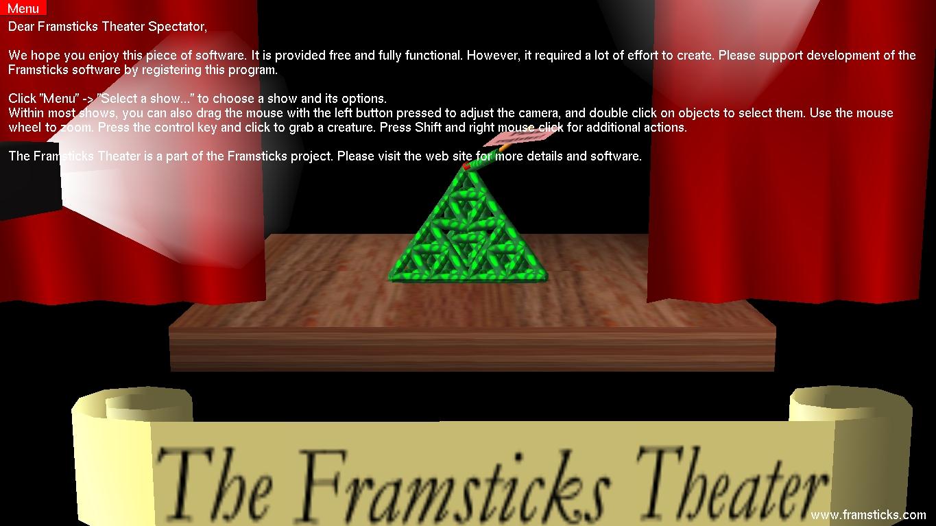 Framsticks Theater 3.1 : Main Menu