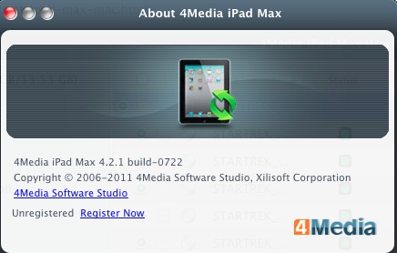 4Media iPad Max 4.2 : About window