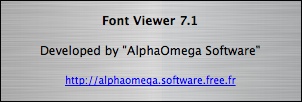 Font Viewer 7.1 : About window