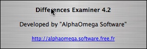 Differences Examiner 4.2 : About Window