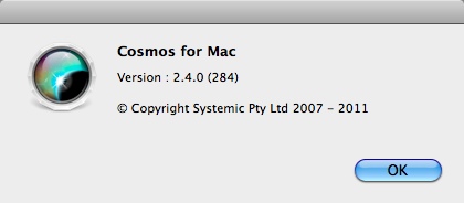 Cosmos 2.4 : About window