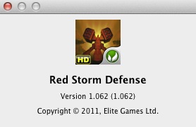Red Storm Defense 1.0 : About window