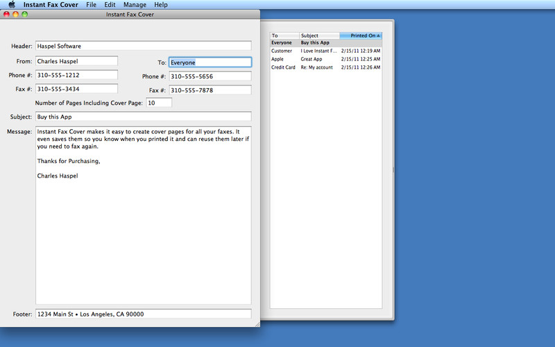 Instant Fax Cover 3.0 : Instant Fax Cover screenshot