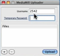 MediaMill Uploader 1.0 : Main window