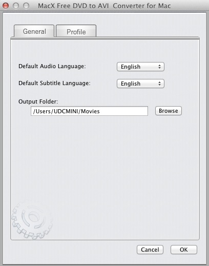 MacX Free DVD to AVI Converter for Mac 2.0 : Options