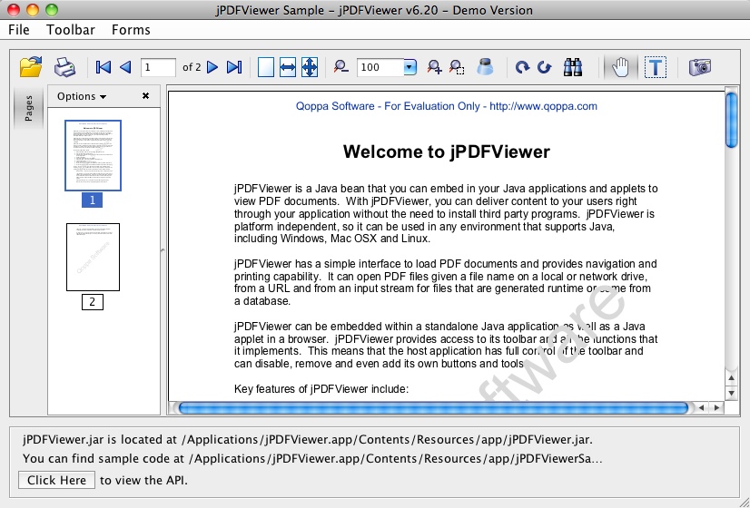 Uninstall jPDFViewer 6.2 : Main window