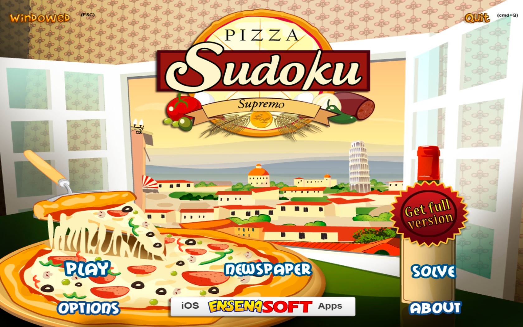 Sudoku Supremo Free : Main menu