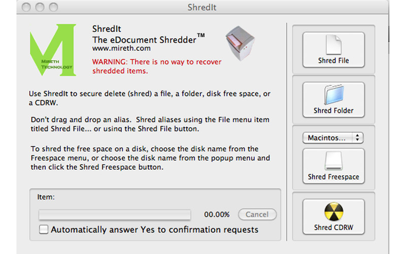 ShredIt X 6.0 : ShredIt X screenshot