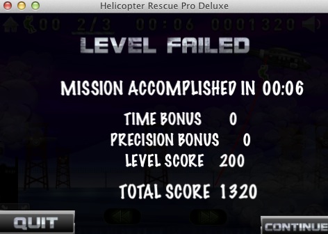 Helicopter Rescue Pro Deluxe 1.0 : Level failed