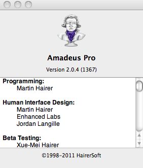 Amadeus Pro 2 2.0 : Main window