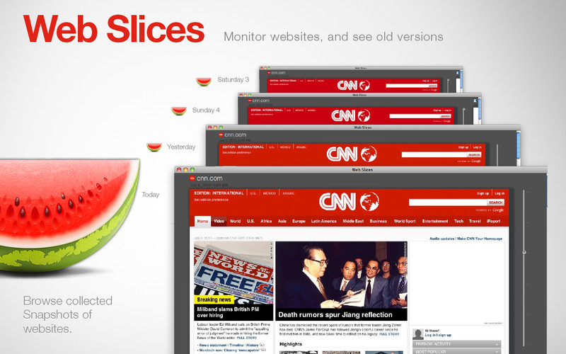 Web Slices - Site Snapshots 1.0 : Web Slices - Site Snapshots screenshot
