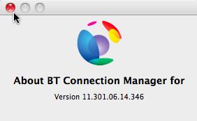 Uninstall BT Connection Manager for Mac 11.3 : Main window