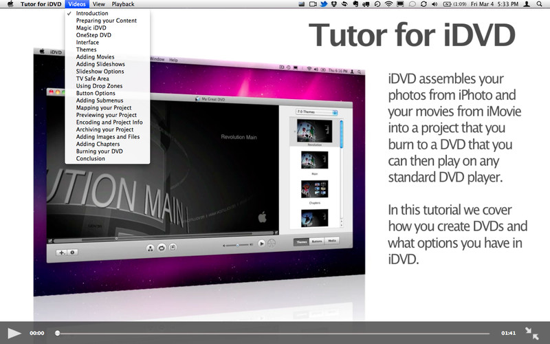 Tutor for iDVD 1.0 : Tutor for iDVD screenshot