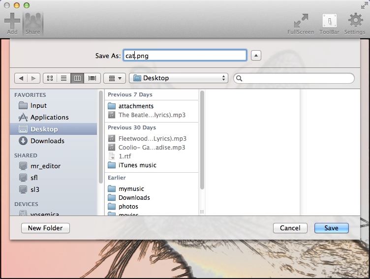 linesmART 1.7 : Selecting Destination Folder