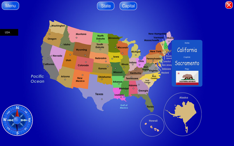 50 States and Capitals 1.1 : 50 States and Capitals screenshot