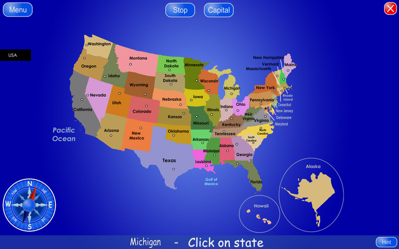 50 States and Capitals 1.1 : 50 States and Capitals screenshot